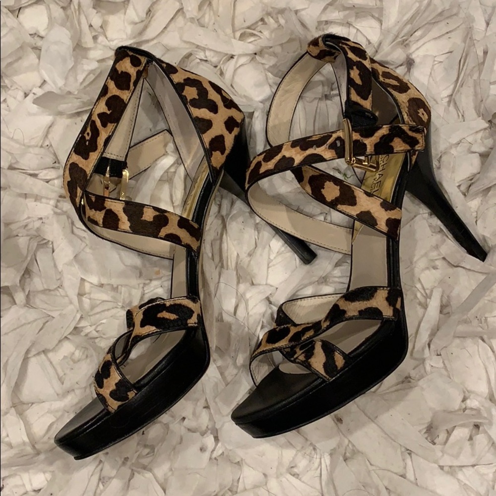 Mk leopard heels